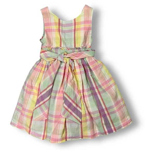 Ralph Lauren Other - Ralph Lauren Girls Dress Sz 4T Plaid Cotton Poplin Lined Pink Summer Spring